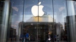 Shares of Apple Inc. fell below $ for the first time in a year and half on Wednesday, after a supplier hinted at a slowdown in iPhone and iPad production.